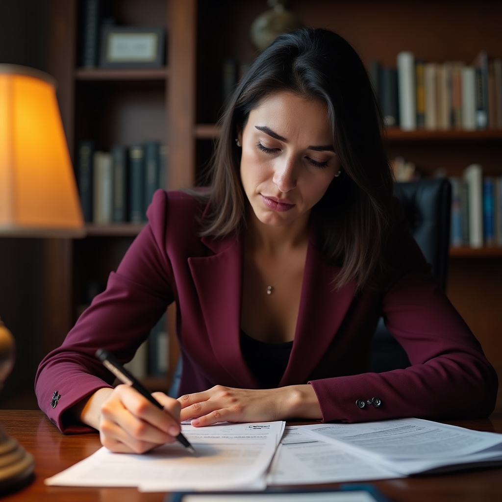 Proprietar de afacere mică analizând documente financiare la birou